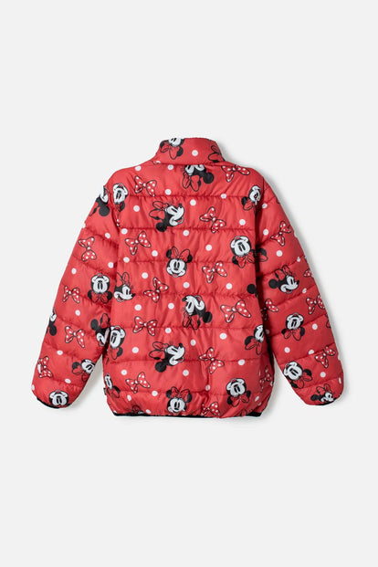 CHAQUETA DE MINNIE MOUSE CON CIERRE FRONTAL ROJA PARA NIÑA