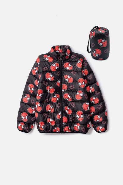 CHAQUETA DE SPIDERMAN CON CIERRE NEGRO Y ROJO PARA NIÑO