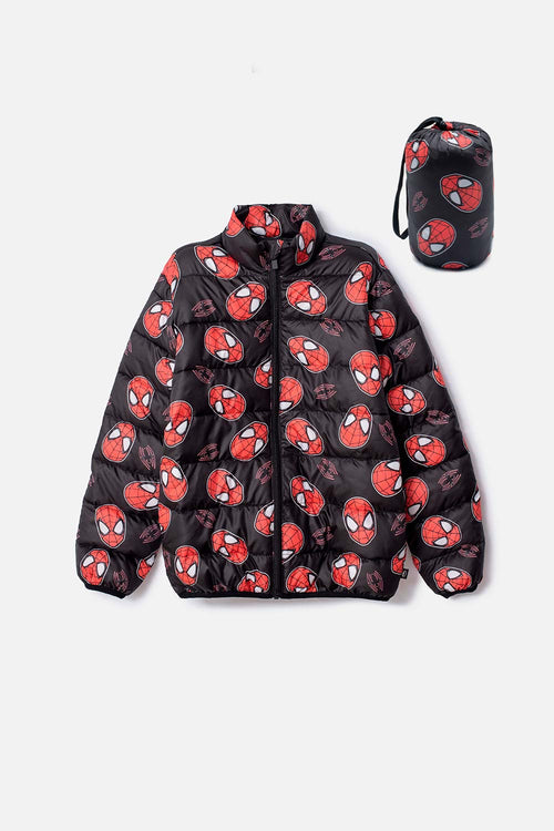 CHAQUETA DE SPIDERMAN CON CIERRE NEGRO Y ROJO PARA NIÑO