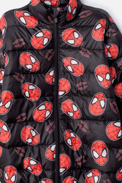 CHAQUETA DE SPIDERMAN CON CIERRE NEGRO Y ROJO PARA NIÑO
