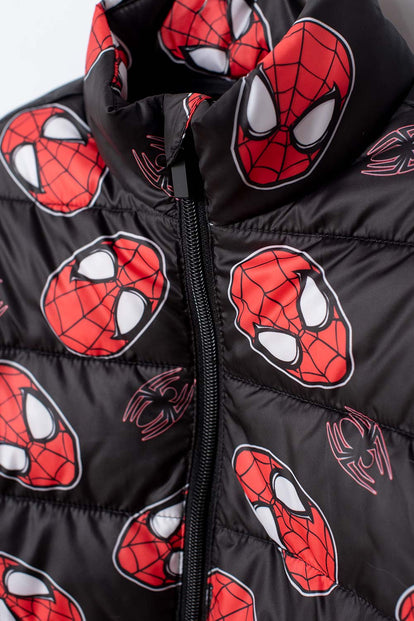CHAQUETA DE SPIDERMAN CON CIERRE NEGRO Y ROJO PARA NIÑO