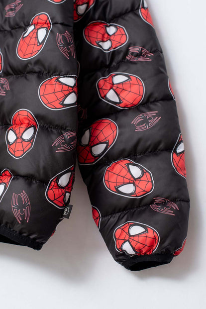 CHAQUETA DE SPIDERMAN CON CIERRE NEGRO Y ROJO PARA NIÑO