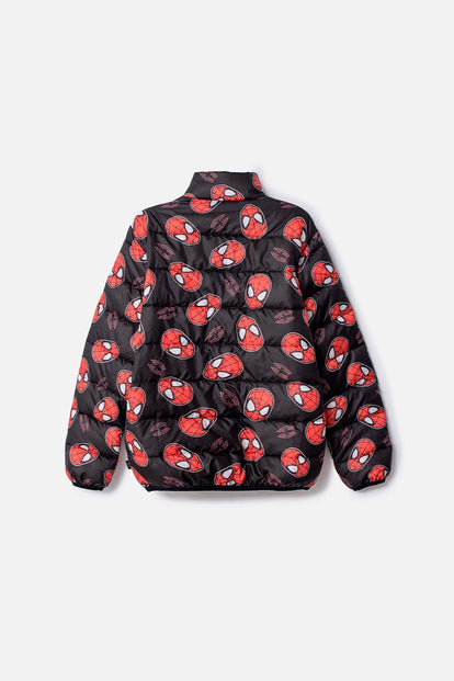 CHAQUETA DE SPIDERMAN CON CIERRE NEGRO Y ROJO PARA NIÑO