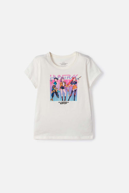CAMISETA DE K-POP DEMON HUNTERS MANGA CORTA PARA NIÑA