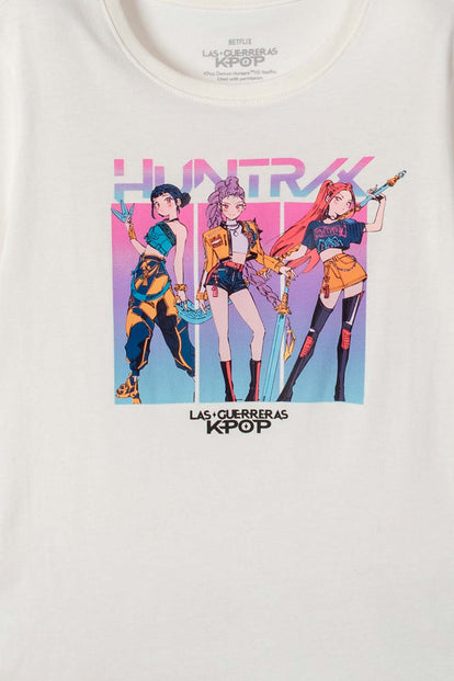 CAMISETA DE K-POP DEMON HUNTERS MANGA CORTA PARA NIÑA