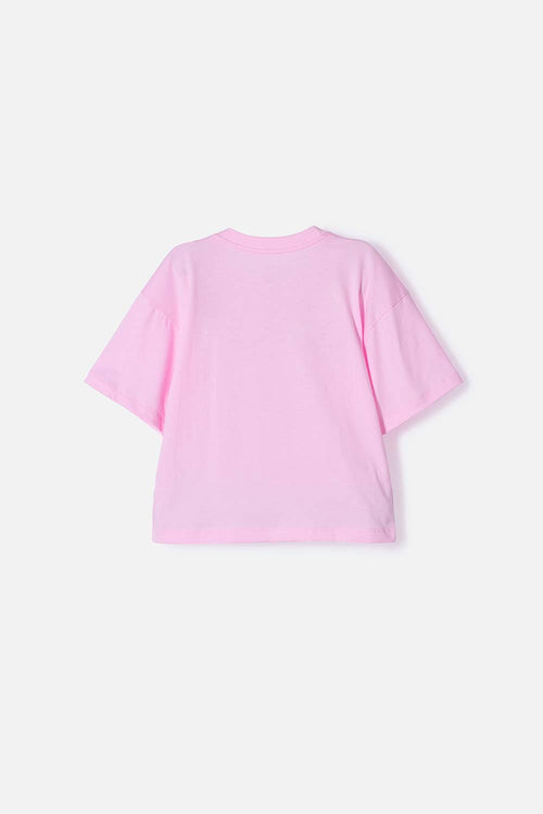 CAMISETA DE K-POP DEMON HUNTER MANGA CORTA ROSADO PARA NIÑA
