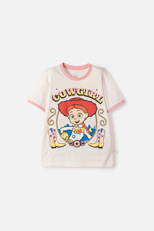 CAMISETA DE TOY STORY MANGA CORTA MARFIL PARA NIÑA