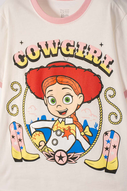 CAMISETA DE TOY STORY MANGA CORTA MARFIL PARA NIÑA