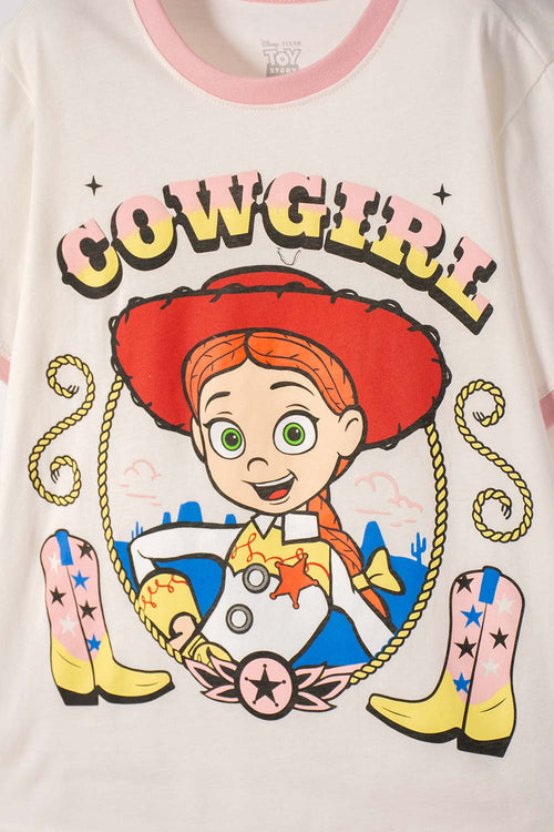 CAMISETA DE TOY STORY MANGA CORTA MARFIL PARA NIÑA