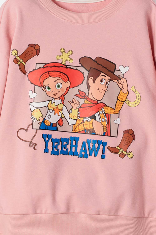 BUZO DE TOY STORY CERRADO PALO DE ROSA PARA NIÑA