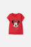CAMISETA DE MINNIE MOUSE MANGA CORTA ROJO PARA NIÑA