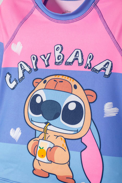 CONJUNTO DE BAÑO DE STITCH MANGA LARGA MULTICOLOR PARA NIÑA