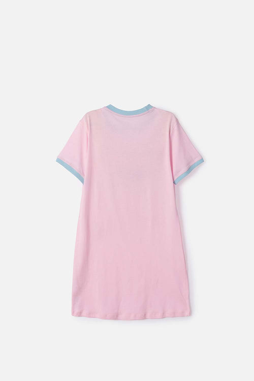 PIJAMA DE STITCH Y CAPYBARA ROSADA PARA NIÑA