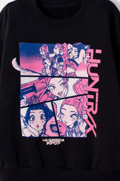 BUZO DE K-POP DEMON HUNTERS CERRADO NEGRO PARA NIÑA