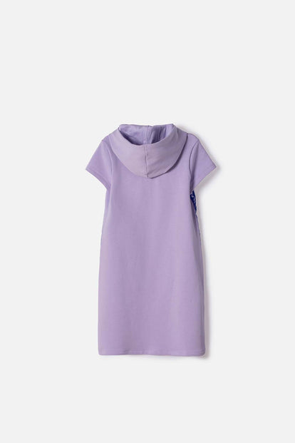 VESTIDO DE K-POP DEMON HUNTER CON CAPUCHA VIOLETA PARA NIÑA
