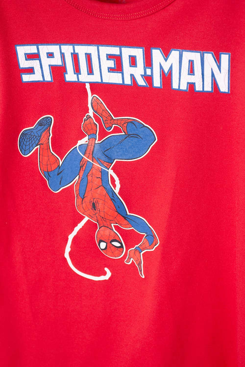 CAMISETA DE SPIDERMAN MANGA CORTA ROJO PARA NIÑO