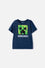 CAMISETA DE MINECRAFT MANGA CORTA AZUL PARA NIÑO