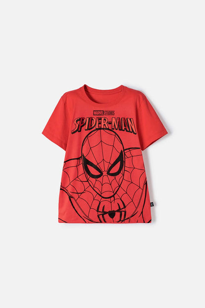 CAMISETA DE SPIDER-MAN MANGA CORTA ROJA PARA NIÑO