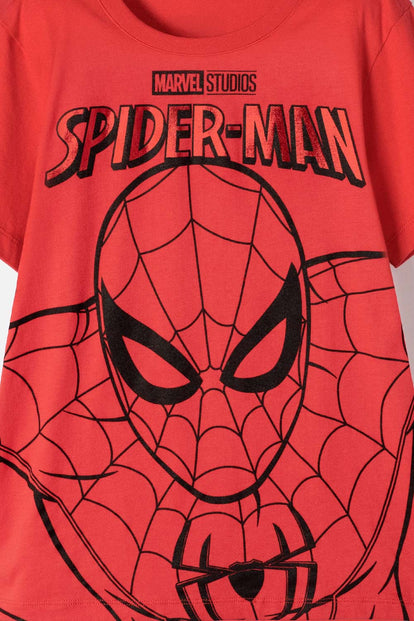 CAMISETA DE SPIDER-MAN MANGA CORTA ROJA PARA NIÑO