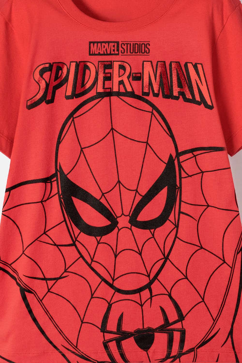 CAMISETA DE SPIDER-MAN MANGA CORTA ROJA PARA NIÑO