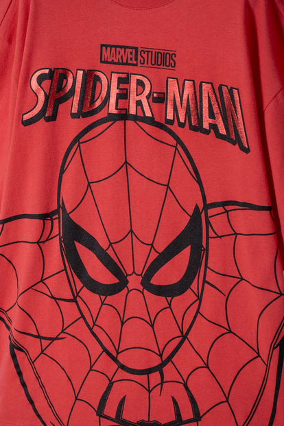 CAMISETA DE SPIDER-MAN MANGA CORTA ROJA PARA NIÑO