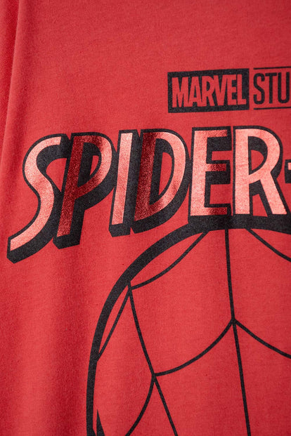 CAMISETA DE SPIDER-MAN MANGA CORTA ROJA PARA NIÑO