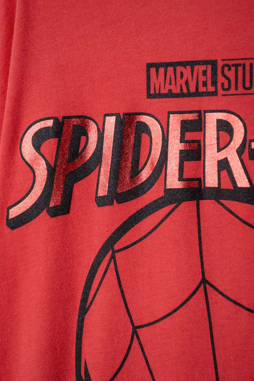 CAMISETA DE SPIDER-MAN MANGA CORTA ROJA PARA NIÑO