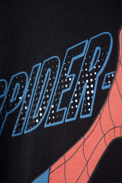 CAMISETA DE SPIDER-MAN MANGA LARGA NEGRO PARA NIÑO