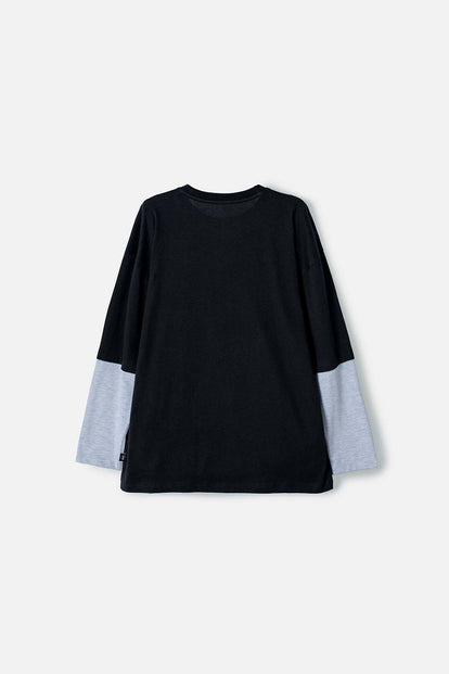 CAMISETA DE SPIDER-MAN MANGA LARGA NEGRO PARA NIÑO