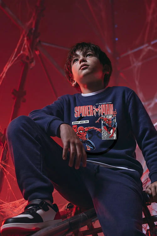 CONJUNTO DE SPIDER-MAN PANTALÓN LARGO AZUL PARA NIÑO