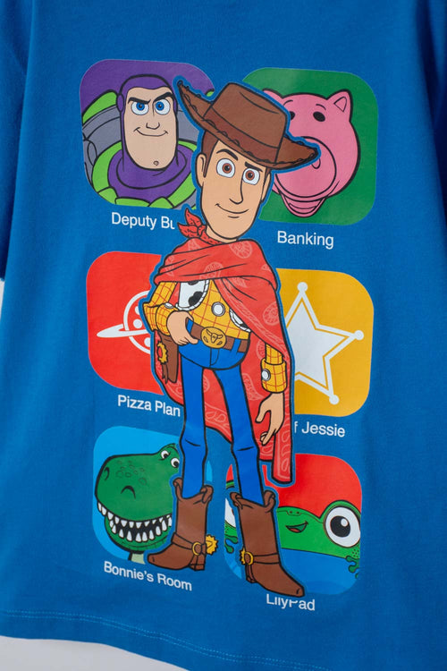 CAMISETA DE TOY STORY MANGA CORTA AZUL PARA NIÑO