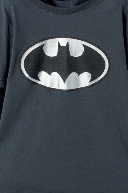 CAMISETA DE BATMAN MANGA LARGA GRIS Y NEGRO PARA NIÑO