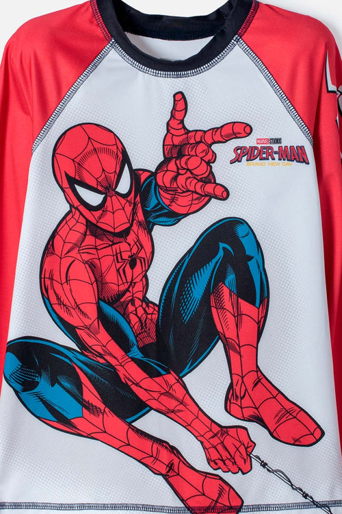 CAMISETA DE BAÑO DE SPIDERMAN MANGA LARGA MULTICOLOR PARA NIÑO