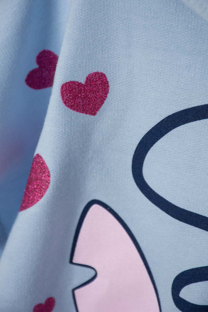 CONJUNTO DE STITCH PANTALÓN LARGO AZUL PARA NIÑA