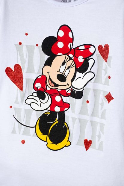 CAMISETA DE MINNIE MOUSE MANGA CORTA BLANCO PARA NIÑA