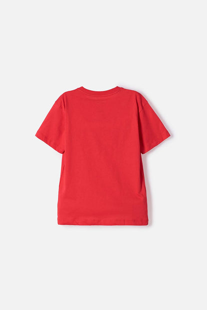 CAMISETA DE HOT WHEELS MANGA CORTA ROJO PARA NIÑO