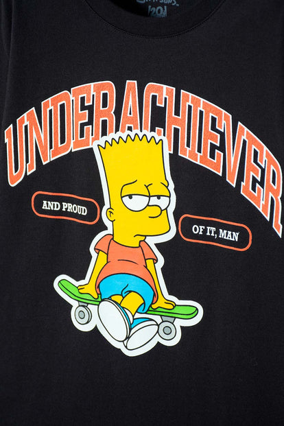 CAMISETA DE SIMPSONS MANGA CORTA NEGRO PARA NIÑO