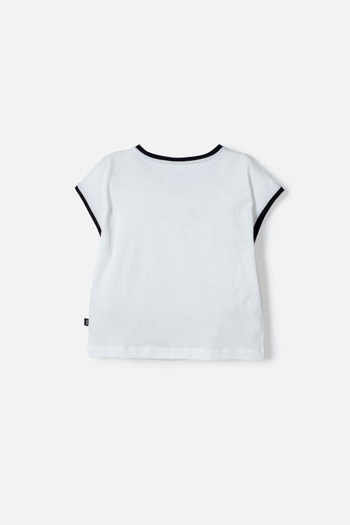 CAMISETA DE K-POP DEMON HUNTERS MANGA CORTA BLANCO PARA NIÑA