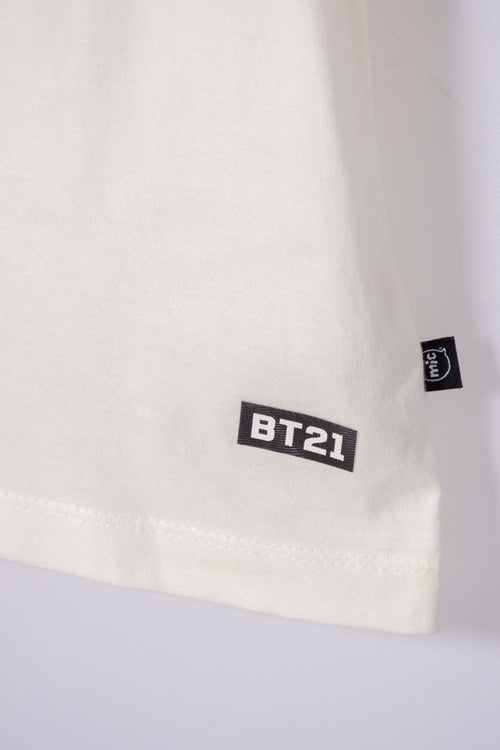 CAMISETA DE BT21 MANGA CORTA MARFIL PARA NIÑA