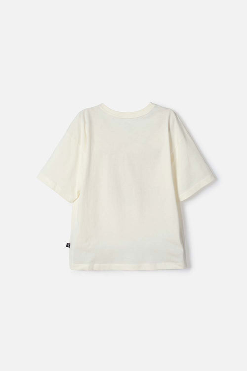 CAMISETA DE BT21 MANGA CORTA MARFIL PARA NIÑA