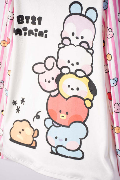 PIJAMA DE  BT21 PANTALÓN LARGO MULTICOLOR PARA NIÑA