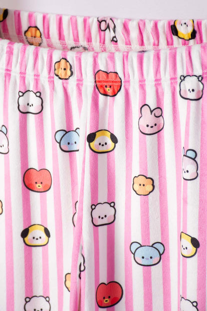 PIJAMA DE  BT21 PANTALÓN LARGO MULTICOLOR PARA NIÑA