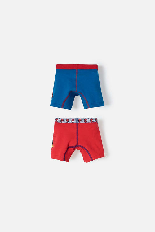PACK X2 BOXER DE SPIDER-MAN ROJO Y AZUL PARA NIÑO 2T A 5T