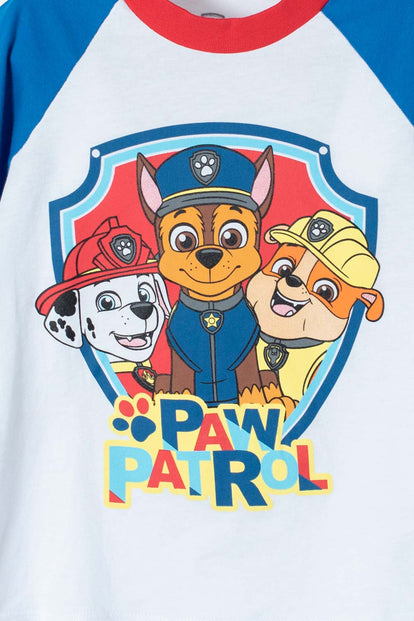 PIJAMA DE PAW PATROL MANGA CORTA AZUL Y BLANCA PARA NIÑO 2T A 5T