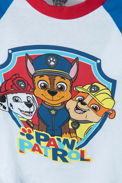 PIJAMA DE PAW PATROL MANGA CORTA AZUL Y BLANCA PARA NIÑO 2T A 5T