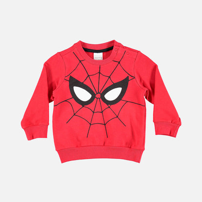 BUZO DE SPIDER MAN ROJO CUELLO REDONDO PARA BEBÉ NIÑO