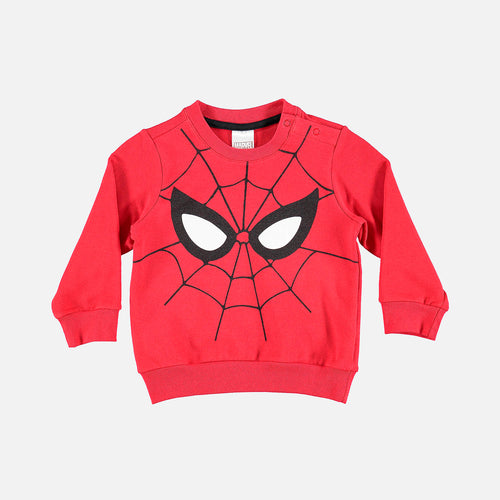 BUZO DE SPIDER MAN ROJO CUELLO REDONDO PARA BEBÉ NIÑO