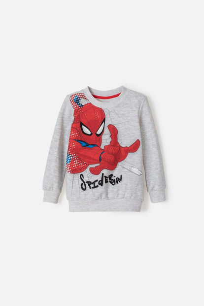  BUZO DE SPIDER-MAN CERRADO GRIS PARA NIÑO 2T A 5T