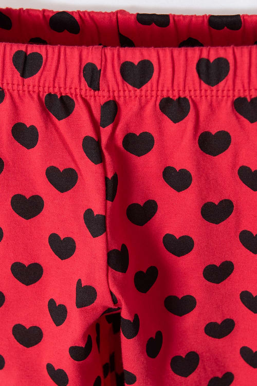 PIJAMA DE MINNIE ESTAMPADA ROJA PARA NIÑA DE 2T A 5T
