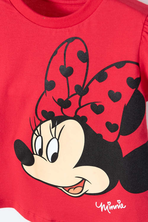 PIJAMA DE MINNIE ESTAMPADA ROJA PARA NIÑA DE 2T A 5T